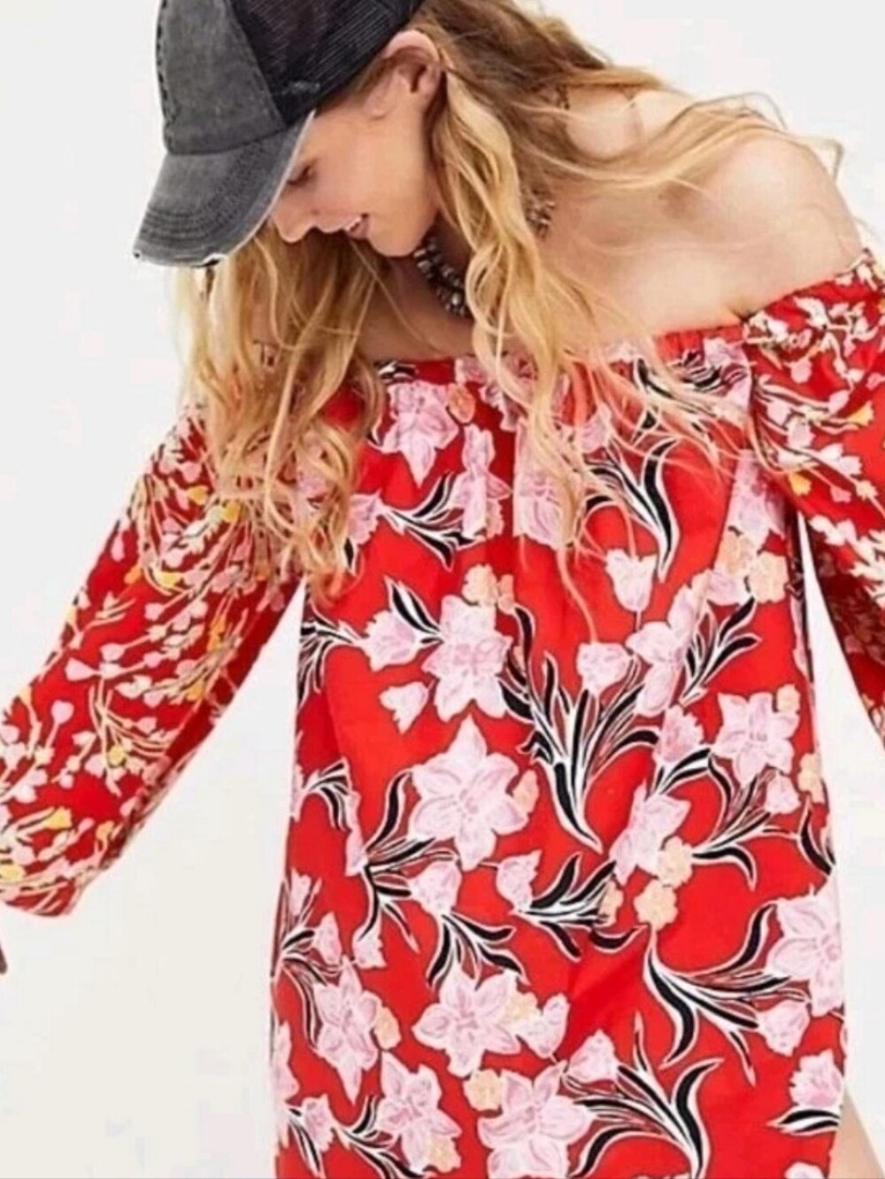 Free People Gardenia Tunic Dress  Red  Medium Fairy Wimsigoth